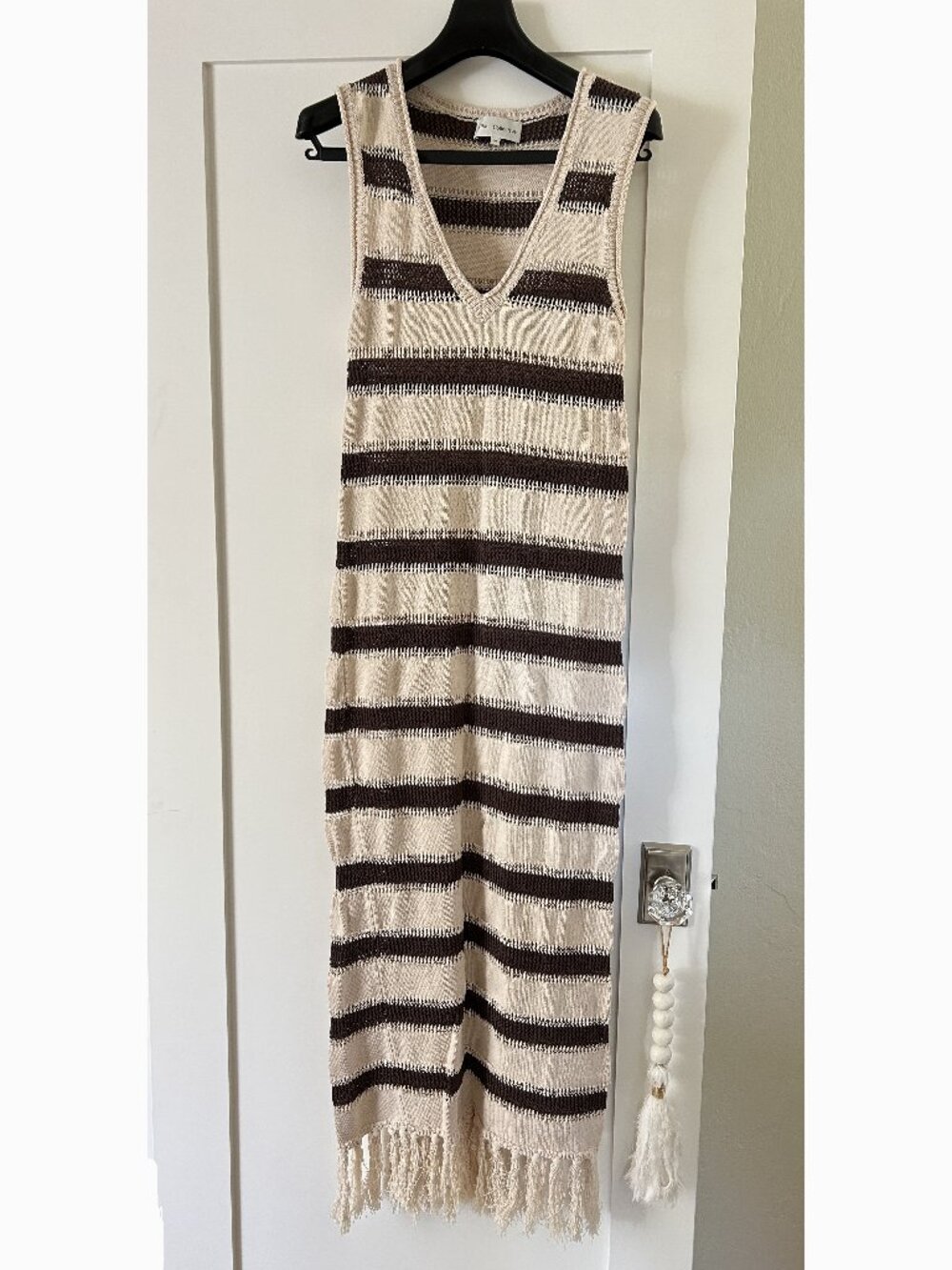 Striped cotton knit dress